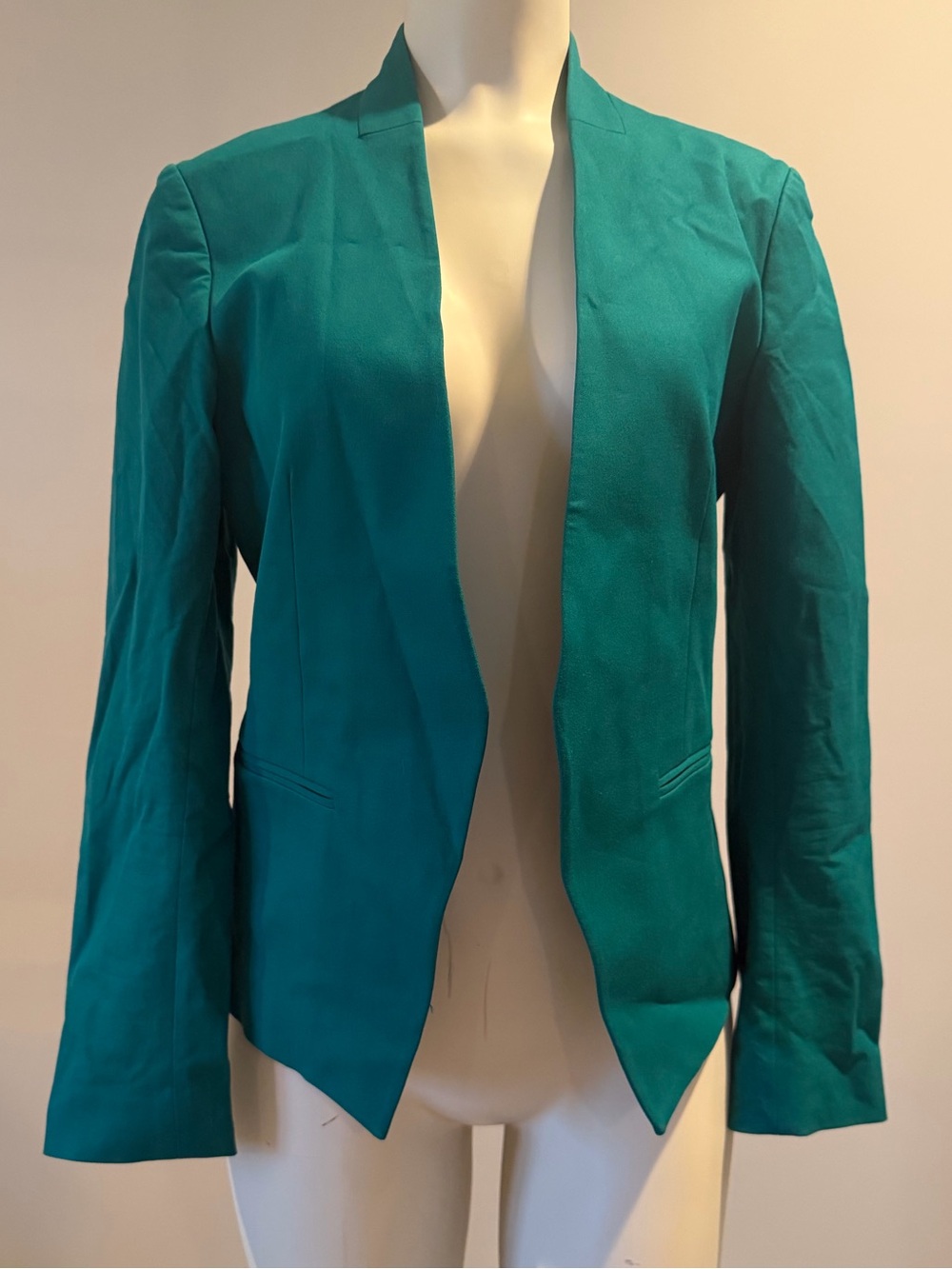 Theory Teal Open-Front Blazer